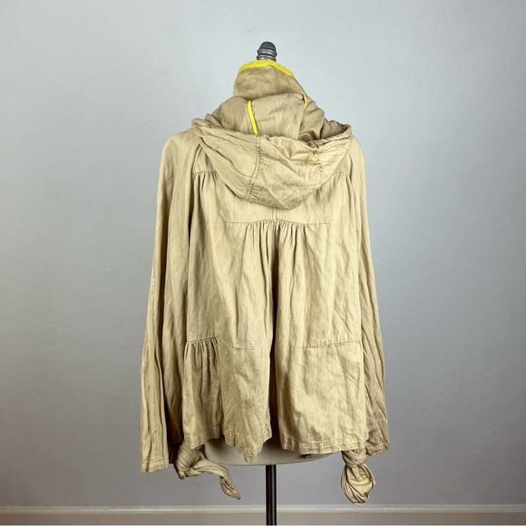 Anthropologie Hei Hei Tan Yellow Trim Swing Jacket - Picture 5 of 7